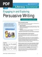 Engaging in and Exploring: Persuasive Writing A