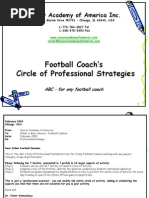 Football Coach's Circle of Professional Strategies: Soccer Academy of America Inc