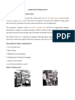 Generation of Computer and Block Diagram of A Computer & Over View of Its Working