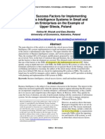 Critical Success Factors For Implementing Business Intelligence Systems in Small and Medium Enterprises On The Example of Upper Silesia, Poland