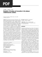 Ornithorhynchus Anatinus: Energetics of Foraging and Locomotion in The Platypus