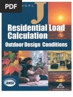 ACCA2011-Manual J-Residential Load Calculation-Outdoor Design Conditions PDF