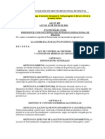 Ley #259 de Control Al Expendio y Consumo de Bebidas Alcohólicas