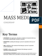 MASS MEDIA Censorship