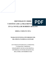 Identidad en Crisis y Estética de La Fragmentariedad