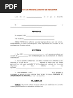 Modelo Contrato de Arrendamiento de Industria