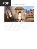 Important Historical Monuments in Delhi