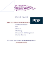 Master of Business Administration: Detailed Syllabus