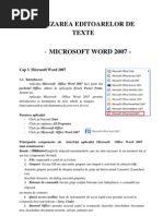 Utilizarea Editoarelor de Texte - WORD