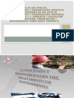 Funciones y Responsabilidades Del Departamento de Mantenimiento