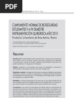 Cumplimiento Normas de Bioseguridad Estudiantes IQ