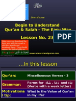 Begin To Understand Qur'an & Salah - The Easy Way: Lesson No. 23