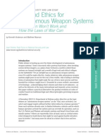 Law and Ethics For Autonomous Weapon Systems