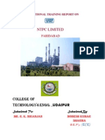 Vocational Training Report On NTPC Faridabad