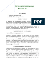 EL ESPÍRITU SANTO Y LA REALIDAD. Watchman Nee