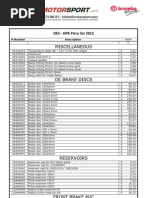 Tarifas Brembo 2013