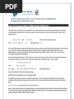 Law of Conservation of Mechanical Energy