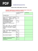 Candidate Self Assessment Form