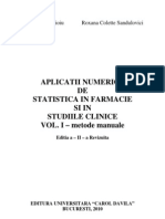 Aplicatii Numerice de Statistica in Farmacie Si in Studiile Clinice Ed II