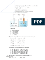 Exercícios - Eletroquímica - Prof. Josimar Lima