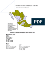 Distribución de La Industria Cementera en México en El Año 2011