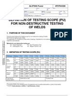 Definition of Testing Scope (Pu) For Non-Destructive Testing of Welds