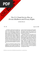 The U.S. Postal Service War On Private Mailboxes and Privacy Rights, Cato Briefing Paper No. 48