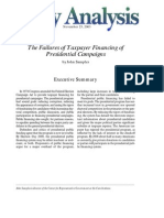 The Failures of Taxpayer Financing of Presidential Campaigns, Cato Policy Analysis No. 500