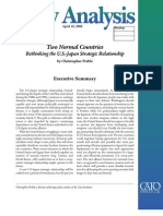 Two Normal Countries: Rethinking The U.S.-Japan Strategic Relationship, Cato Policy Analysis No. 566