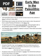 Early Man in The Paleolithic Age - Pptanswers PDF