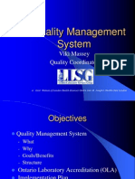 A Quality Management System: Viki Massey Quality Coordinator