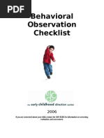 Behavioral Observation Checklist