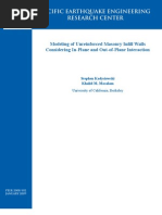 URM Infill Wall Modelling PEER8102 Kadysiewski Mosalam R