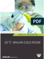 20 C Walkin Cold Room: MODEL NO. - ACM-3412WC-20C