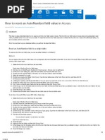 How To Reset An AutoNumber Field Value in Access