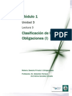 Lectura 3 - Clasificación de Las Obligaciones. Principales y Accesorias. Civiles y Naturales. Simples y Modales PDF