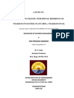 Project Final Report On Distribution Channel Vizag Steel Plant