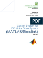 Control System For DC Motor Drive System: (MATLAB/Simulink)