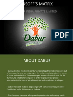 Ansoff's Matrix For Dabur