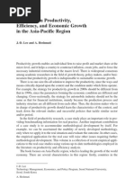 Introduction Productivity, Efficiency, and Economic Growth in Asia-Pacific Region