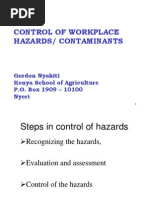 Control of Workplace Hazards