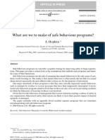 Article - What Are We To Make of Safe Behaviour Programs