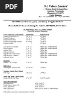 Sa Valve LVF, Firsa, Newmans & Noreva Vendor List