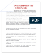 Concepto de Empresa y Su Importancia