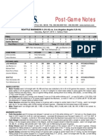 Post-Game Notes: SEATTLE MARINERS 3 (10-16) vs. Los Angeles Angels 2 (9-14)