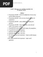 CS2259 - Microprocessors and Microcontrollers Lab IV Semester CSE/IT Syllabus