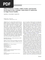 Effect of Parent's Gender On Academic Achievement of Adolosecents