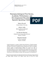 Neuropsychological Test Scores, Academic Performance, and Developmental Disorders in Spanish-Speaking Children