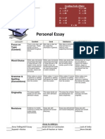 Personal Essay Rubric