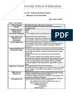 Reflective Lesson Plan Model 5